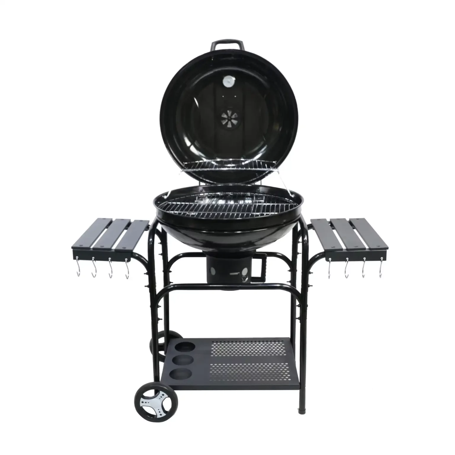 BraaiBoss 57cm Premium Charcoal Kettle Braai with Side Shelves & Thermometer