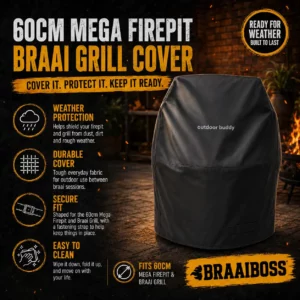BraaiBoss 60cm Mega Fire Pit and Braai Grill Cover