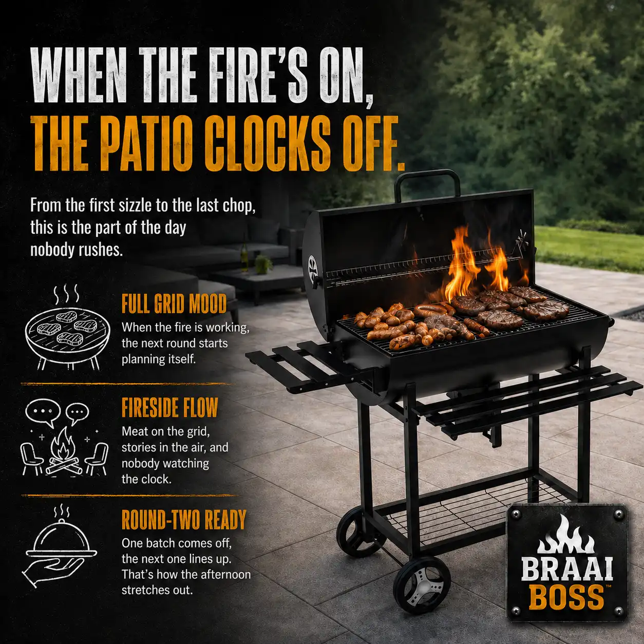 70cm Charcoal Barrel Braai,braai boss,charcoal braai,family braai
