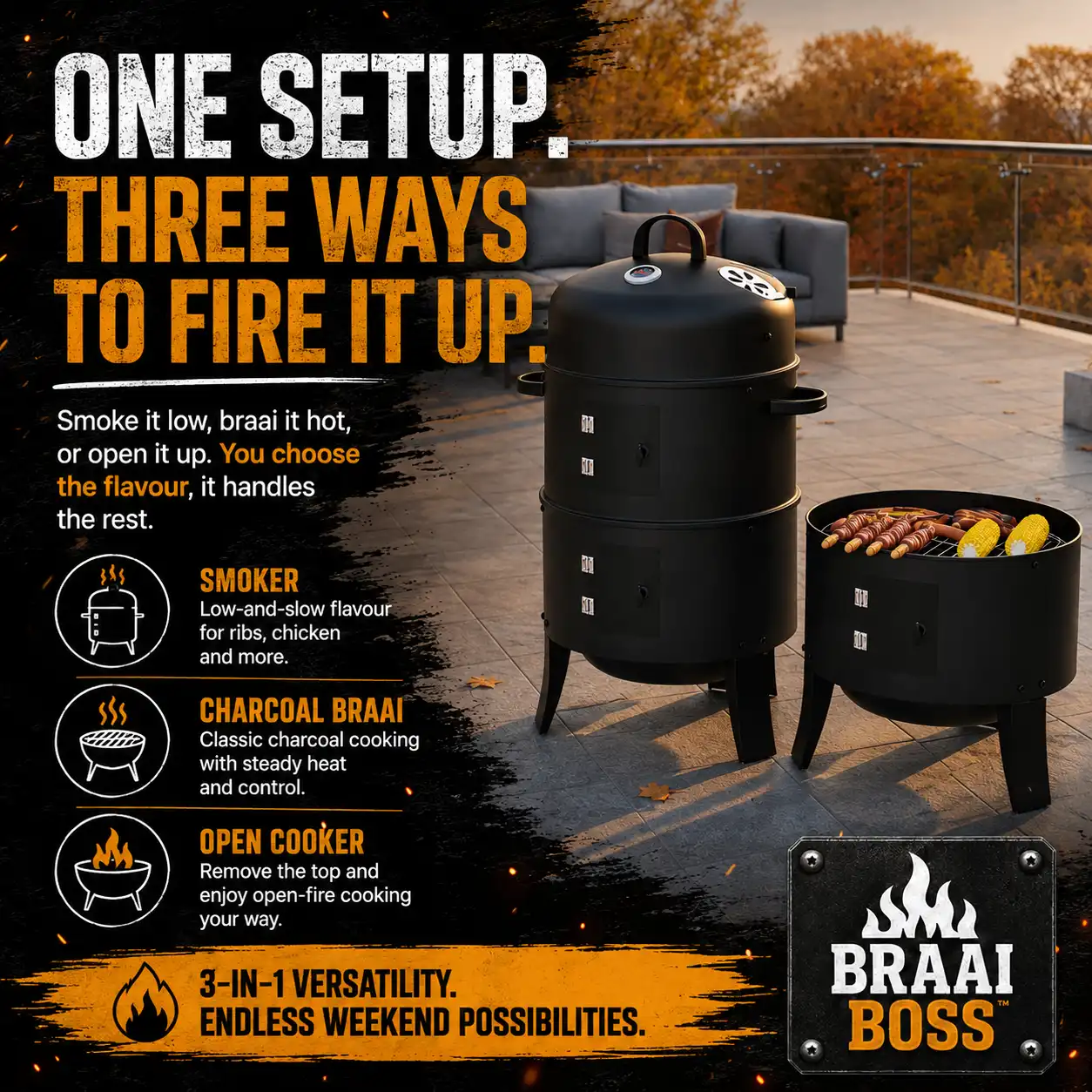 70cm Charcoal Barrel Braai,braai boss,charcoal braai,family braai