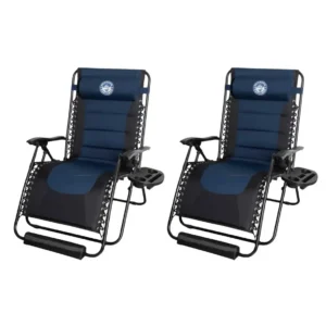 Hercules 160kg Padded Zero Gravity Lounger (Set of 2) - Midnight Blue