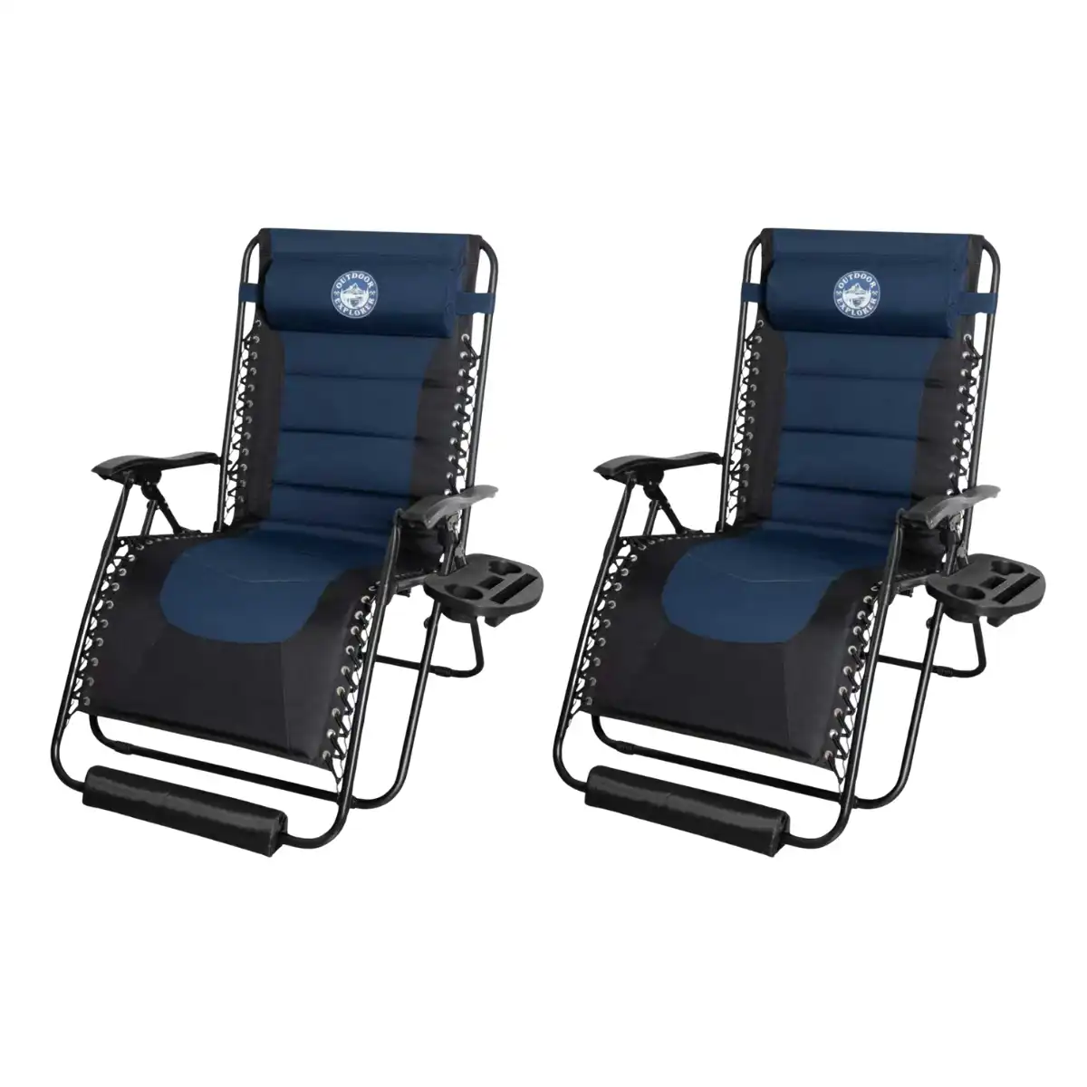 Titan 160kg Padded Zero Gravity Lounger (Set of 2) - Midnight Blue